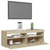 vidaXL TV-taso LED-valoilla Sonoma-tammi 120x35x40 cm