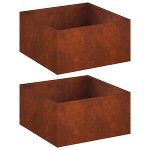 vidaXL Puutarha ruukku 2 kpl Ruosteinen 100 x 100 x 40 cm