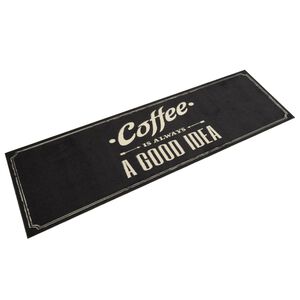 vidaXL Keitti&ouml;n pest&auml;v&auml; matto Coffee teksti 45x150 cm sametti