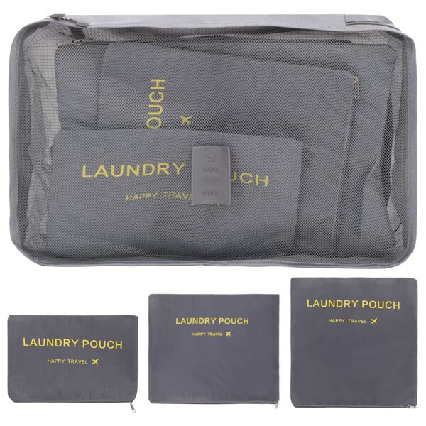 vidaXL Matkapakkauskuutiot 6 kpl harmaa