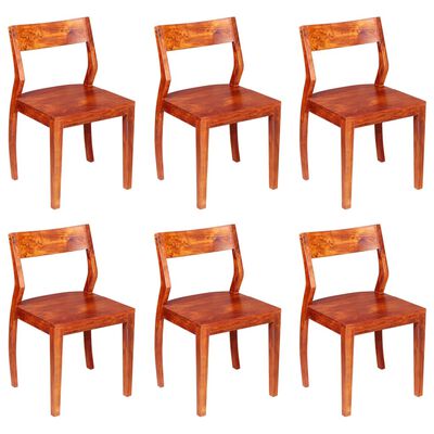 vidaXL Ruokapöydän tuolit 6 kpl täysi akaasiapuu seesam