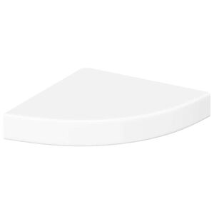 vidaXL Kulmahylly korkeakiiltoinen valkoinen 25x25x3,8 cm MDF