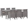 vidaXL Piharuokailu setti 7 pcs Vaaleanharmaa Polypropeeni