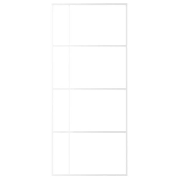 vidaXL Liukuovi ESG-huurrelasi ja alumiini 90x205 cm valkoinen