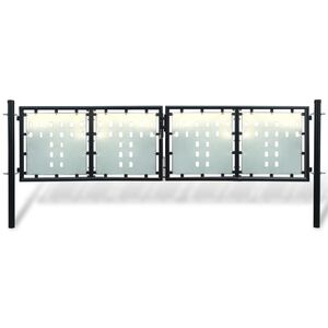 vidaXL Musta yksiovinen aitaportti 300x75 cm