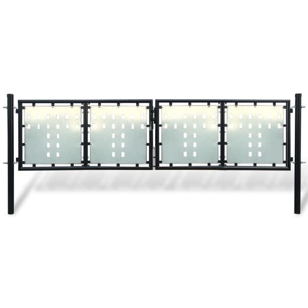 vidaXL Musta yksiovinen aitaportti 300x75 cm