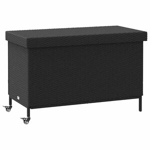 vidaXL Puutarhan s&auml;ilytyslaatikko py&ouml;rill&auml; musta 110x55x73 cm
