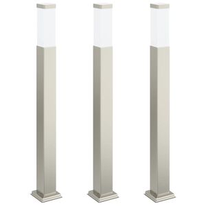 vidaXL Pollarivalaisimet 3 kpl 80 cm ruostumaton ter&auml;s IP44