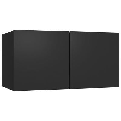 vidaXL Seinäkiinnitettävä TV-taso musta 60x30x30 cm