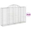 vidaXL Kaarevat kivikorit 10 kpl 200x30x120/140 cm galvanoitu rauta