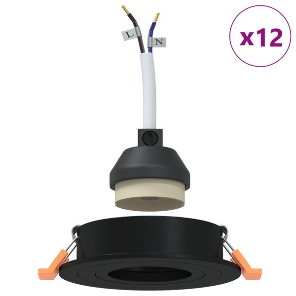 vidaXL Kohdevalo 12 pcs Musta 9 x 9 x 2 cm Alumiini