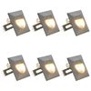 vidaXL LED-sein&auml;valaisimet ulkotiloihin 6 kpl 2 W hopea neli&ouml;