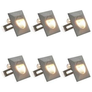 vidaXL LED-sein&auml;valaisimet ulkotiloihin 6 kpl 2 W hopea neli&ouml;