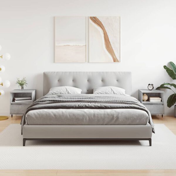 vidaXL Y&ouml;p&ouml;yd&auml;t 2 kpl betoninharmaa 40x35x50 cm tekninen puu