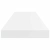 vidaXL Kelluvat seinähyllyt 2kpl korkeakiilto valk. 80x23,5x3,8 cm MDF