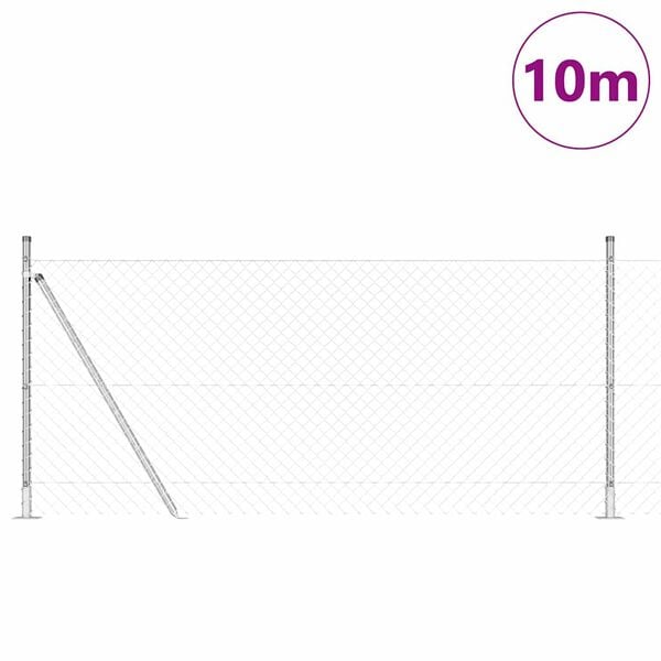 vidaXL Aitalatu Hopea 10 x 1 m (40 x 40 mm verkko) Ter&auml;s