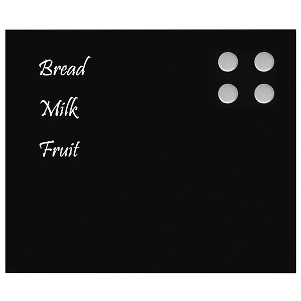 vidaXL Sein&auml;kiinnitteinen magneettitaulu musta 60x50 cm lasi