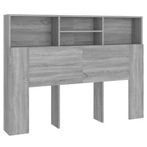 vidaXL S&auml;ngynp&auml;&auml;ty s&auml;ilytystilalla harmaa Sonoma 140x19x103,5 cm