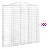 vidaXL Kaarevat kivikorit 9 kpl 200x30x200/220 cm galvanoitu rauta