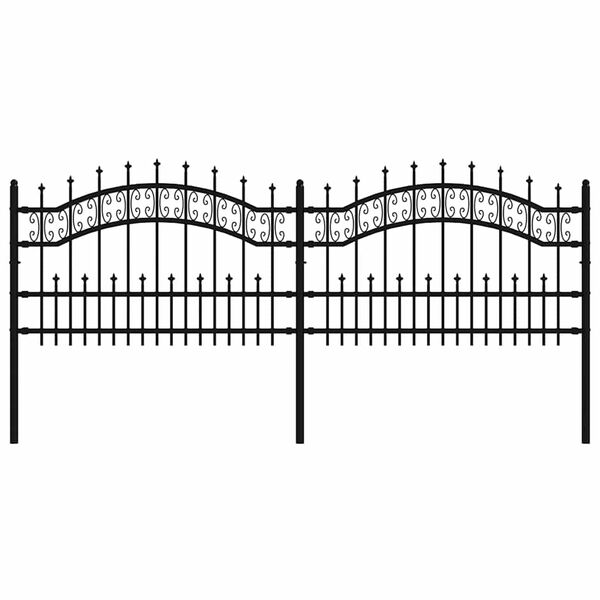 vidaXL Puutarha-aita Kampen keih&auml;sk&auml;rkinen musta 240x75 cm ter&auml;s