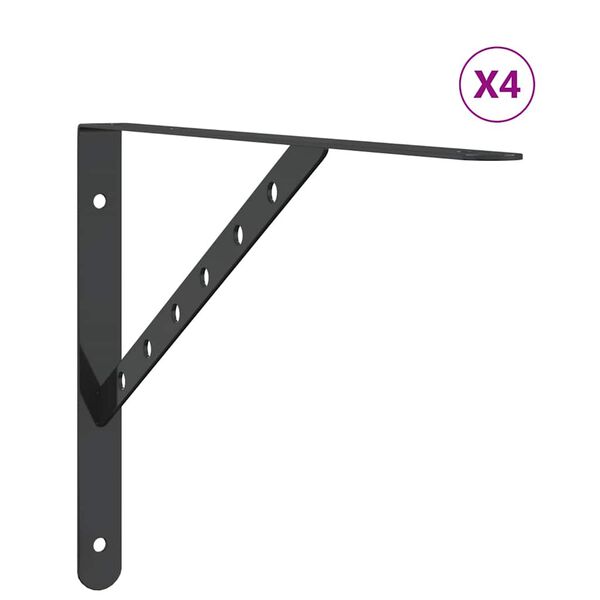 vidaXL Sein&auml;telineet kpl 40x2,5x25 cm musta ruostumaton ter&auml;s
