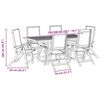 vidaXL 7-osainen Ulkoruokailuryhm&auml; t&auml;ysi akasiapuu ja textilene