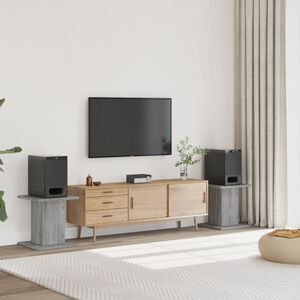 vidaXL Kaiutintelineet 2 kpl harmaa Sonoma 30x30x40 cm tekninen puu