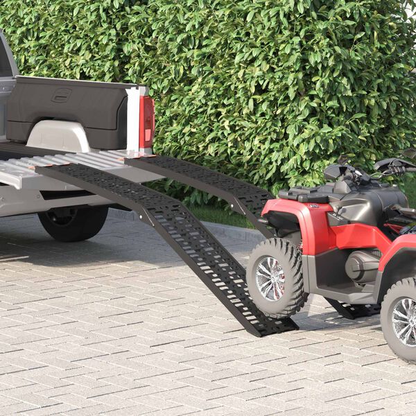 vidaXL Lastausramppi 2 pcs Musta 222 x 29 x 14 cm Alumiini