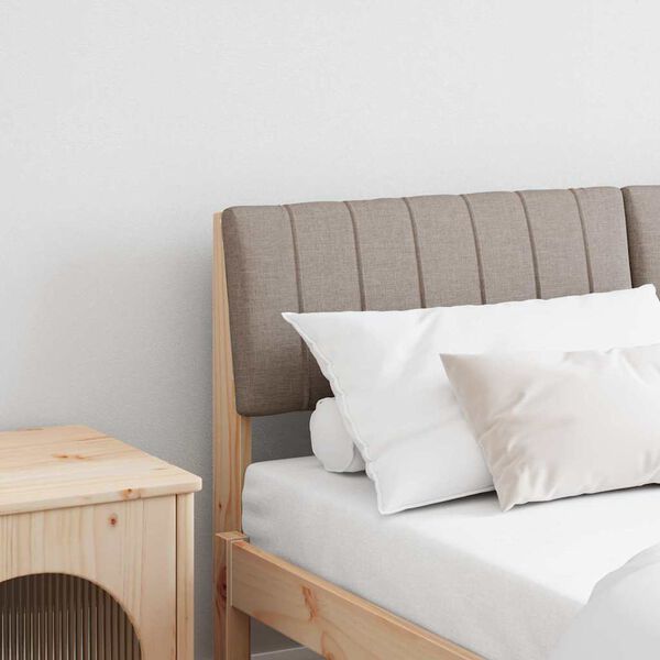 vidaXL Verhoiltu sängynpääty Harmaanruskea 140 cm Massiivinen mänty