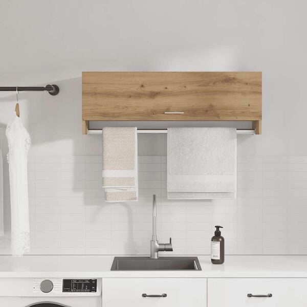 vidaXL Vaatekaappi k&auml;sity&ouml;l&auml;inen tammi 100x32,5x35 cm tekninen puu