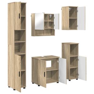 vidaXL Kylpyhuonekalustesetti 5 kpl Sonoman tammi 61 x 35 x 64 cm
