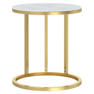 vidaXL Sivup&ouml;yt&auml; kulta ja valkoinen marmori 45 cm karkaistu lasi