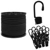 vidaXL Bungee Kuminauhat Koukkuilla 8 mm Musta PP ja kumi