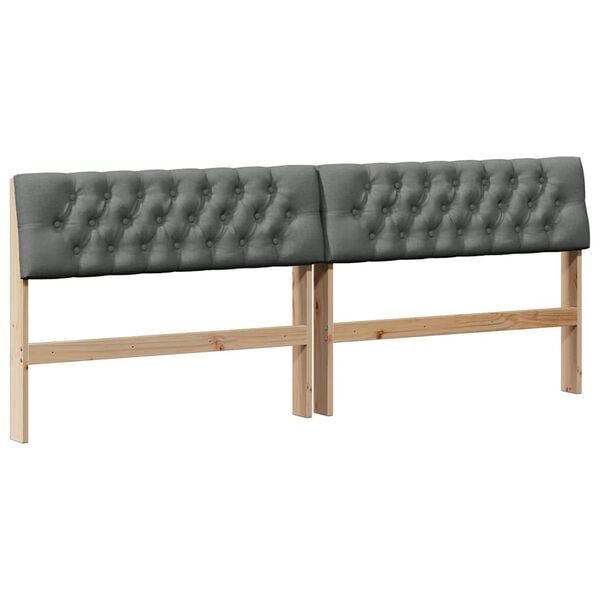 vidaXL Verhoiltu s&auml;ngynp&auml;&auml;ty Tumma harmaa 200 cm Massiivinen m&auml;nty