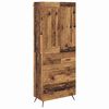 vidaXL Korkea kaappi Vanha Puu 69,5 x 34 x 180 cm Tekninen puu