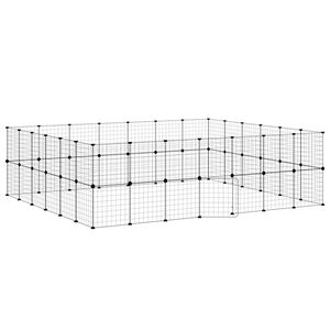 vidaXL 52-paneelinen lemmikkih&auml;kki ovella musta 35x35 cm ter&auml;s