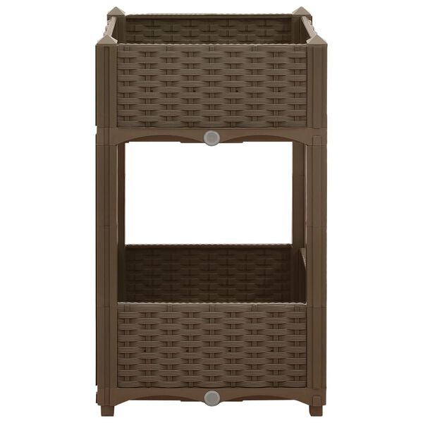 vidaXL Korotettu kukkalaatikko 40x40x71 cm polypropeeni