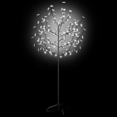 vidaXL Joulukuusi 120 kylmän valkoista LED-valoa kirsikankukka 150 cm