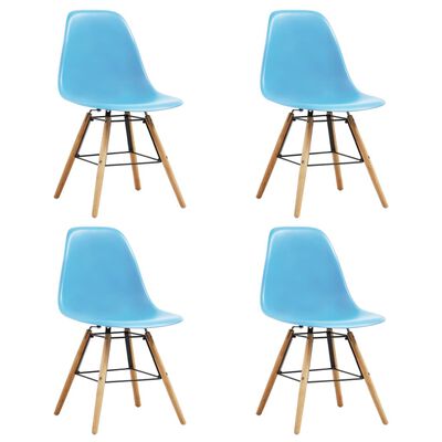 vidaXL Ruokapöydän tuolit 4 kpl sininen muovi