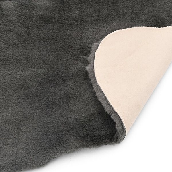 vidaXL Matto 65x95 cm jäniksen tekonahka tummanharmaa