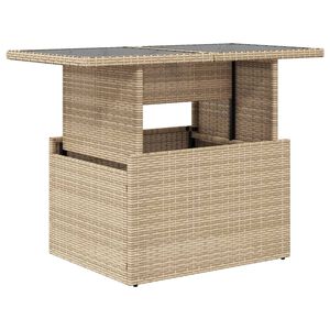 vidaXL Puutarhap&ouml;yt&auml; lasip&ouml;yt&auml;levy beige 100x55x73 cm polyrottinki