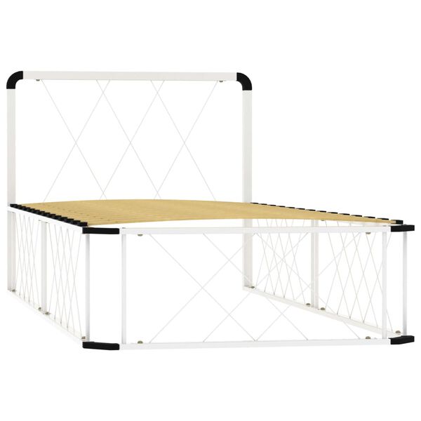 vidaXL S&auml;ngynrunko valkoinen metalli 100x200 cm