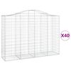 vidaXL Kaarevat kivikorit 40 kpl 200x50x140/160 cm galvanoitu rauta