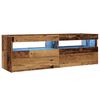 vidaXL TV-kaappi LED-valoilla vanha puu 120x35x40 cm teknillinen puu