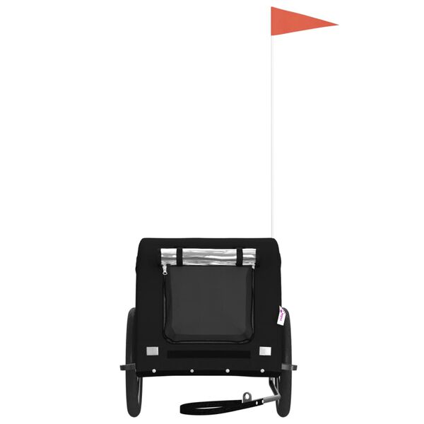 vidaXL Lemmikinkuljetusk&auml;rry polkupy&ouml;r&auml;&auml;n musta kangas ja rauta