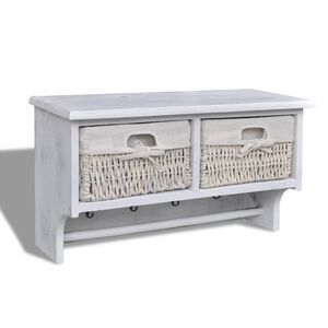 vidaXL Seinähylly valkoinen 60x23,5x33 cm keisaripuu