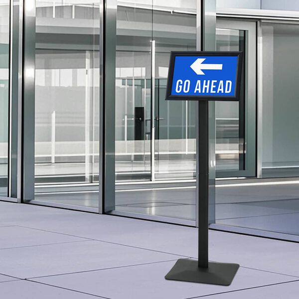 vidaXL Pedestaali juliste teline Musta a4 Alumiini ja PVC