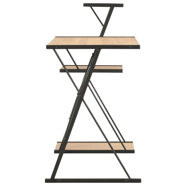 vidaXL Ty&ouml;p&ouml;yt&auml; hyllyll&auml; musta ja tammi 116x50x93 cm