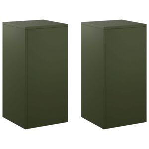 vidaXL Kasviteline 2 pcs Oliivinvihre&auml; 30 x 30 x 60 cm Ter&auml;s