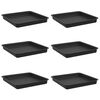 vidaXL Neli&ouml;mainen Kukka-alusta 6 kpl Musta 18 x 18 x 2 cm Muovi